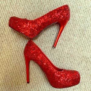 Ruby red heels - never worn